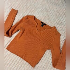 Orange Forever 21 Long Sleeve Top Size Small